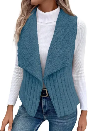 Womens Winter Coats Fashion Fall Winter Casual Solid Color Sleeveless Versatile Vest Jacket