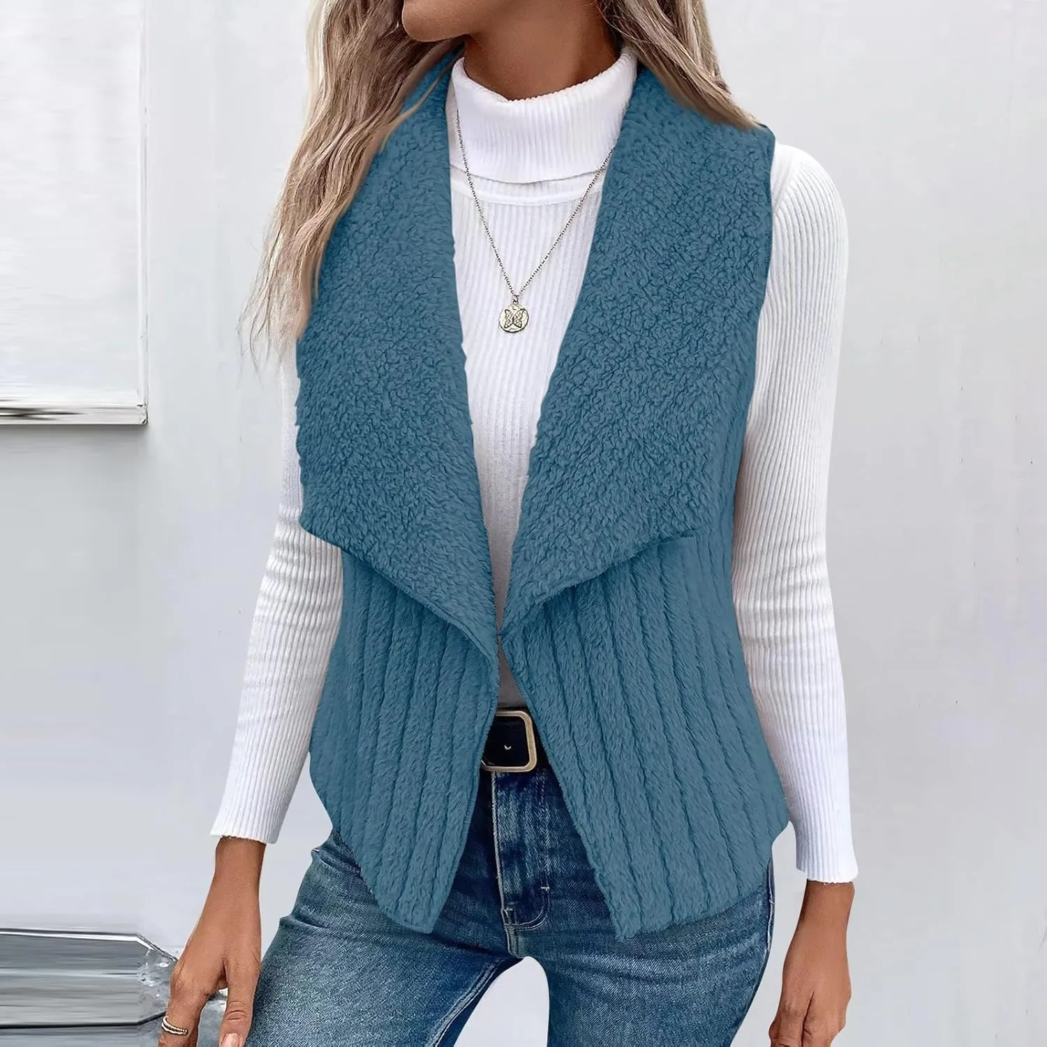 Womens Winter Coats Fashion Fall Winter Casual Solid Color Sleeveless Versatile Vest Jacket