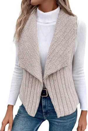 Womens Winter Coats Fashion Fall Winter Casual Solid Color Sleeveless Versatile Vest Jacket