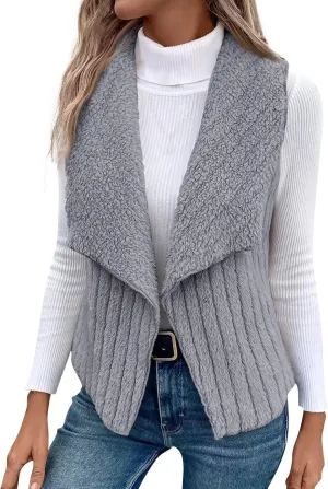 Womens Winter Coats Fashion Fall Winter Casual Solid Color Sleeveless Versatile Vest Jacket