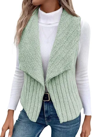Womens Winter Coats Fashion Fall Winter Casual Solid Color Sleeveless Versatile Vest Jacket