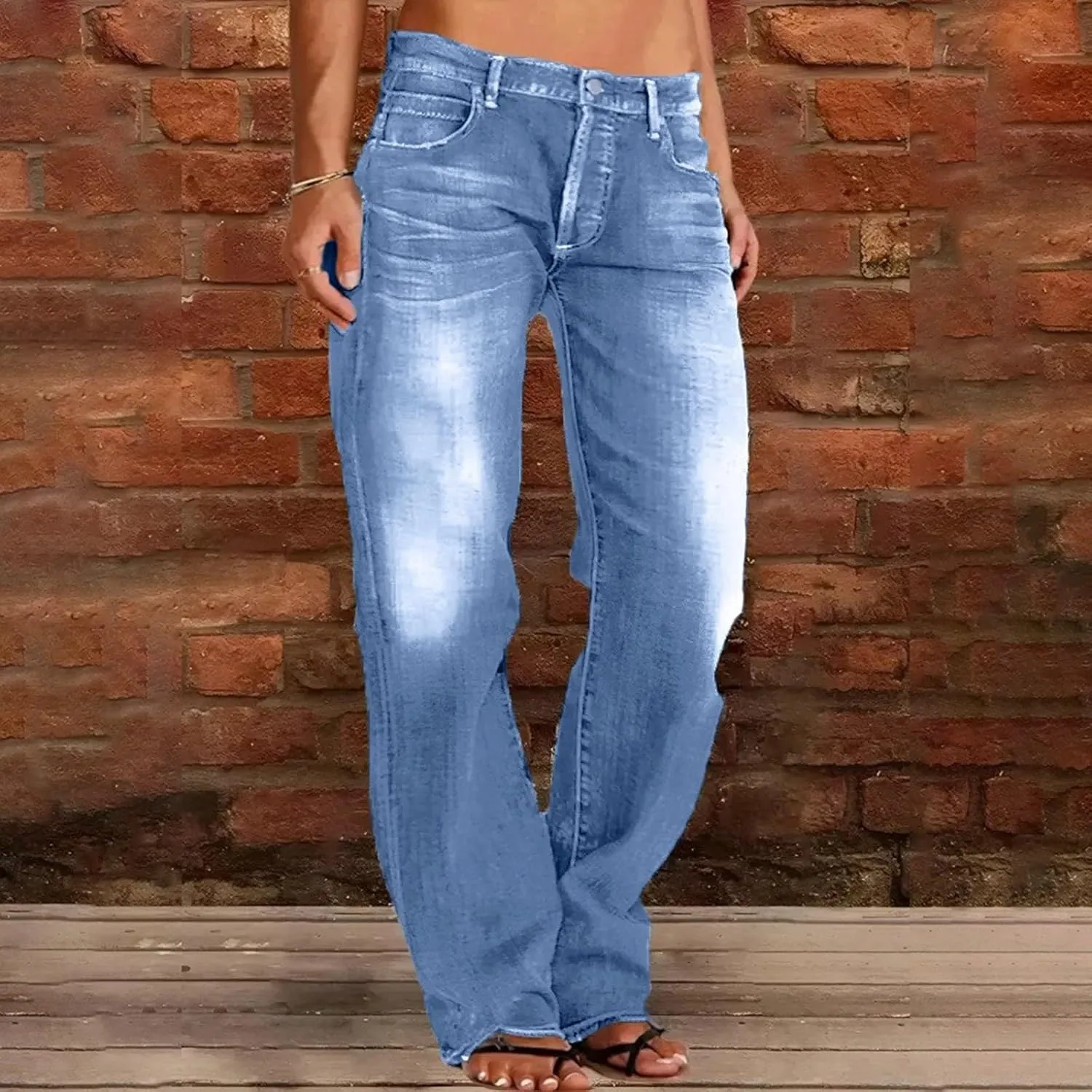 Women's Y2K Baggy Jeans Trendy Low Rise Jeans Casual Straight Leg Pants Loose Boyfriend Denim Pants Spring Outfits