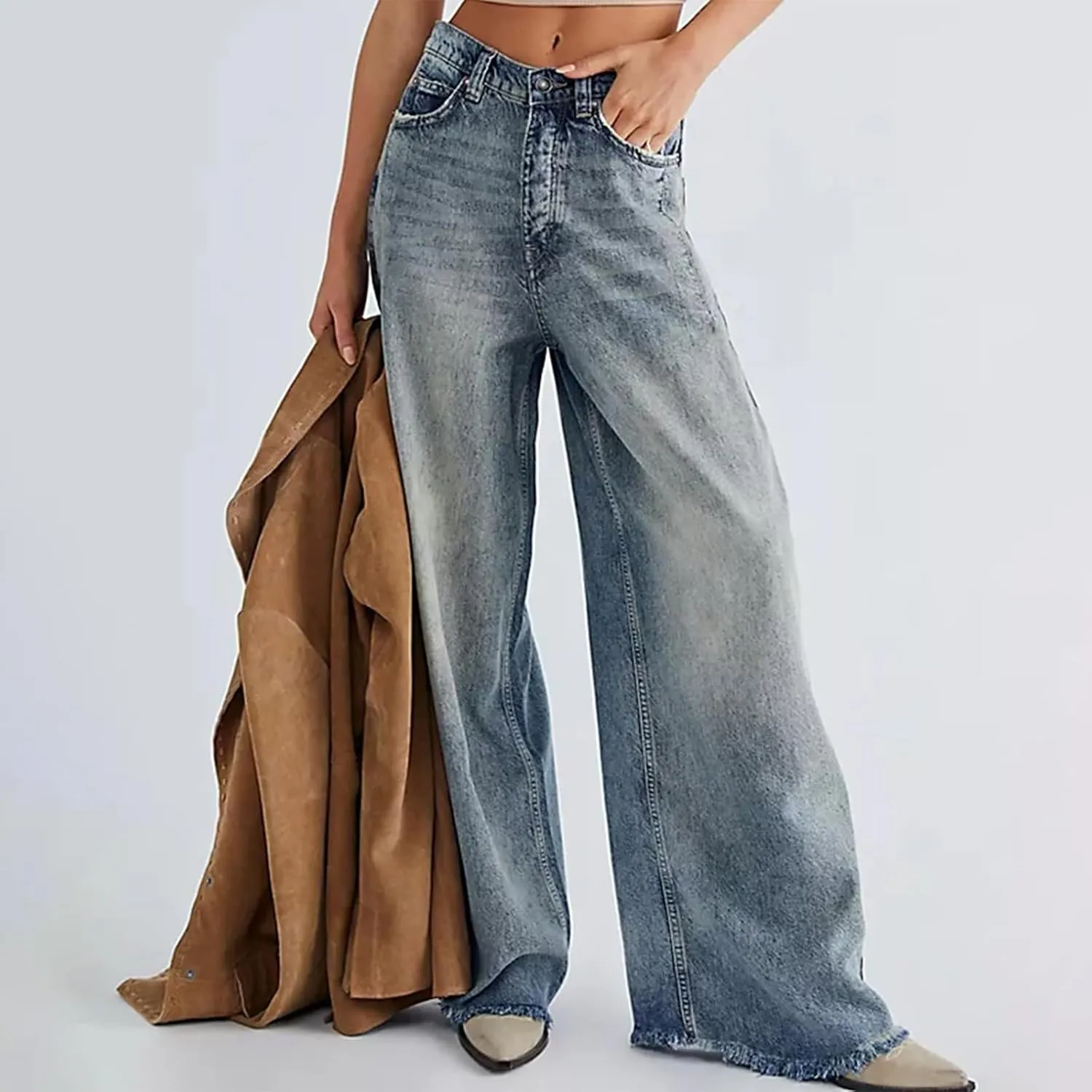 Women's Y2K Baggy Jeans Trendy Low Rise Jeans Casual Straight Leg Pants Loose Boyfriend Denim Pants Spring Outfits