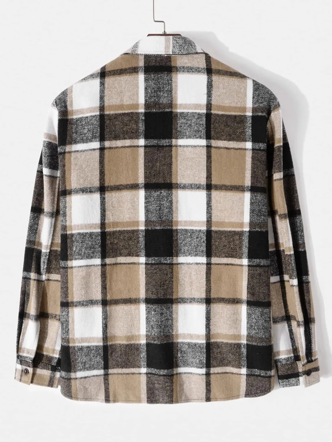 ZAFUL Mens Plaid Shirt,Long Sleeves,Classic Flannel Shirt Button Down Shirt Jacket Tops