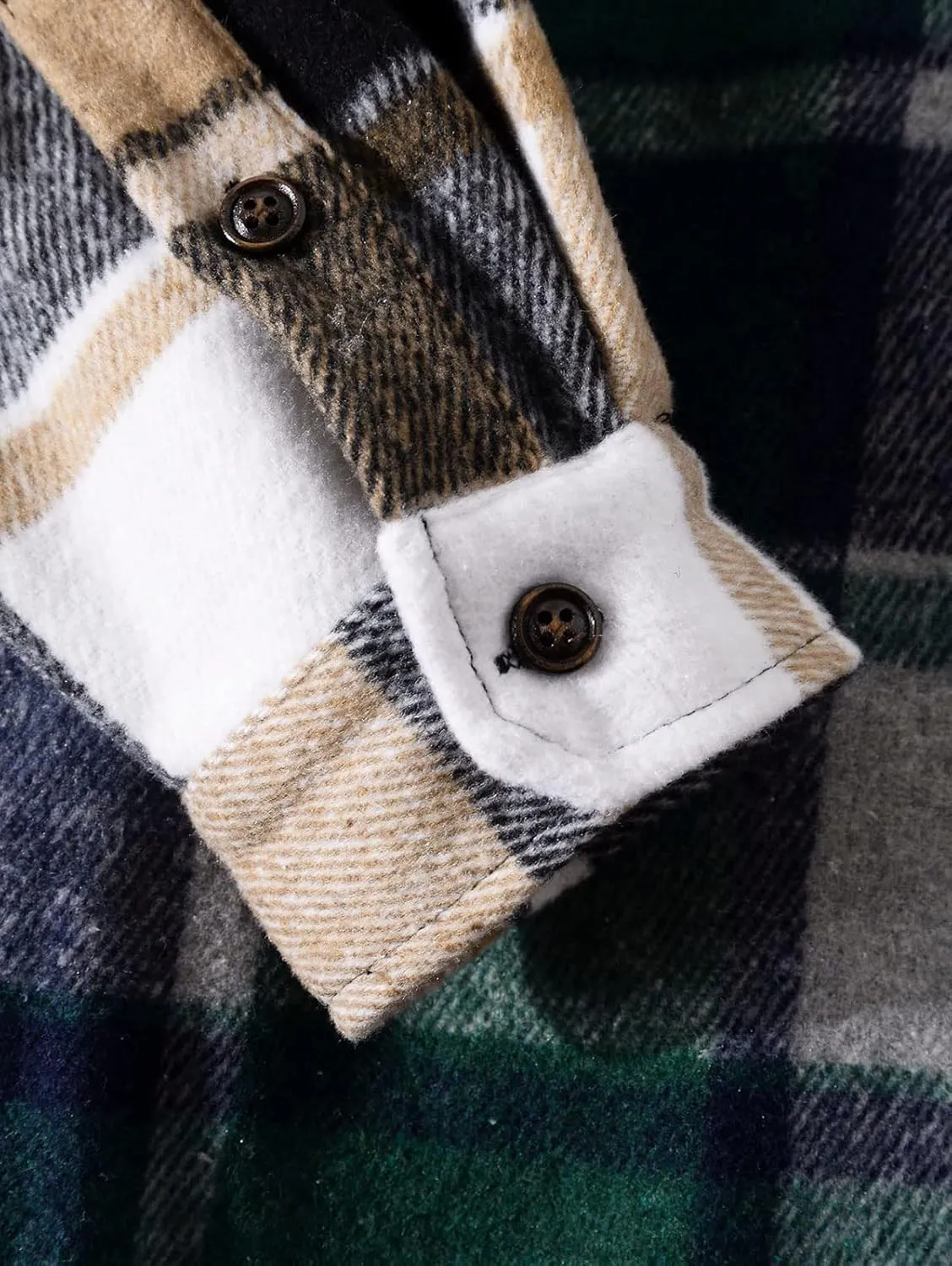 ZAFUL Mens Plaid Shirt,Long Sleeves,Classic Flannel Shirt Button Down Shirt Jacket Tops