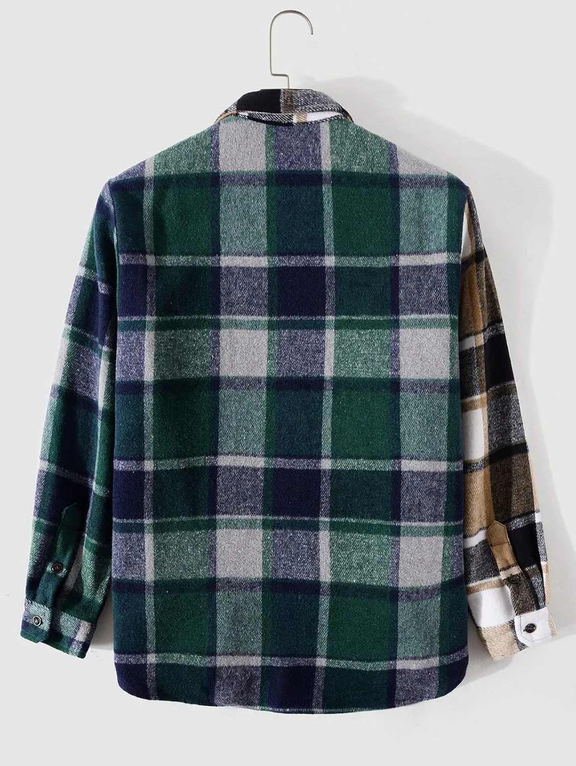 ZAFUL Mens Plaid Shirt,Long Sleeves,Classic Flannel Shirt Button Down Shirt Jacket Tops